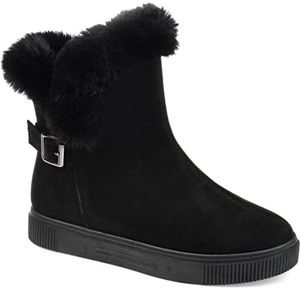 Journee Collection Womens Sibby Winter Faux Fur Ankle Booties Boot Black Size 8